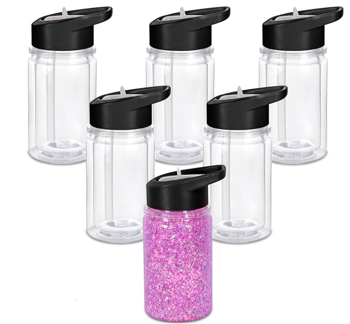 10oz - Snow Globe Water Bottle (Black Lid)