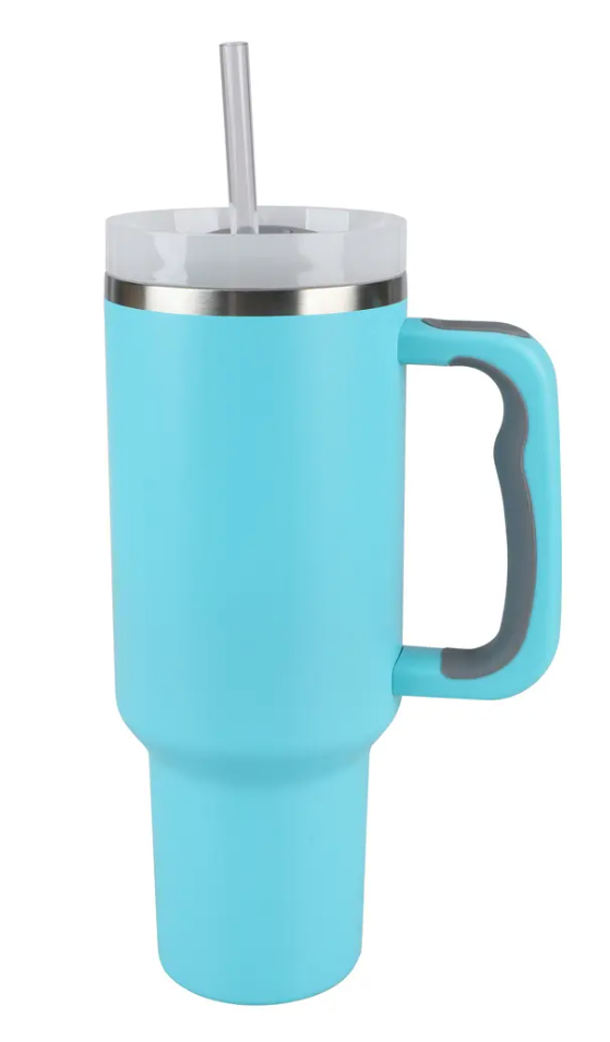 Cyan Blue 40oz Stainless Steel Tumbler
