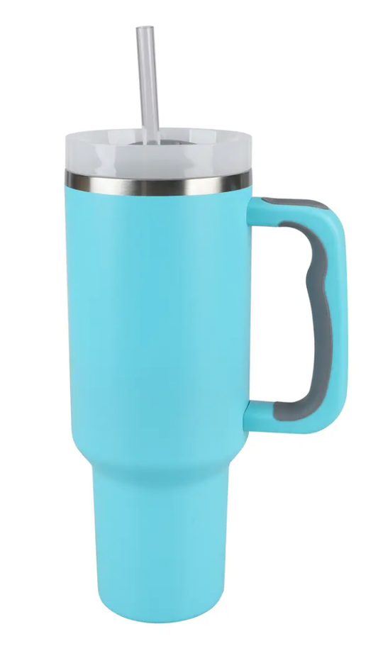Cyan Blue 40oz Stainless Steel Tumbler