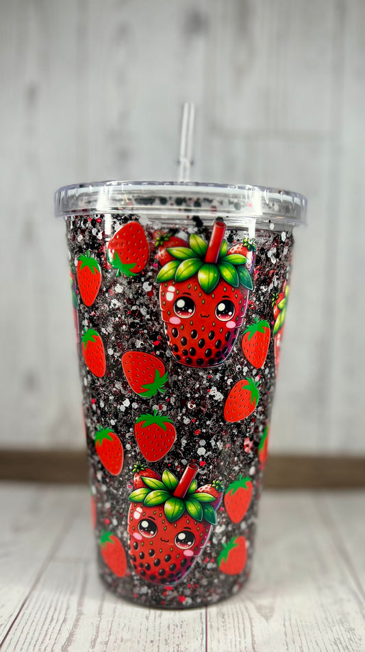 Strawberry Boba - 16oz Acrylic
