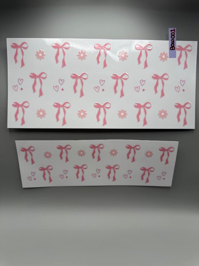 BOW001 PINK BOWS, HEARTS AND FLOWERS