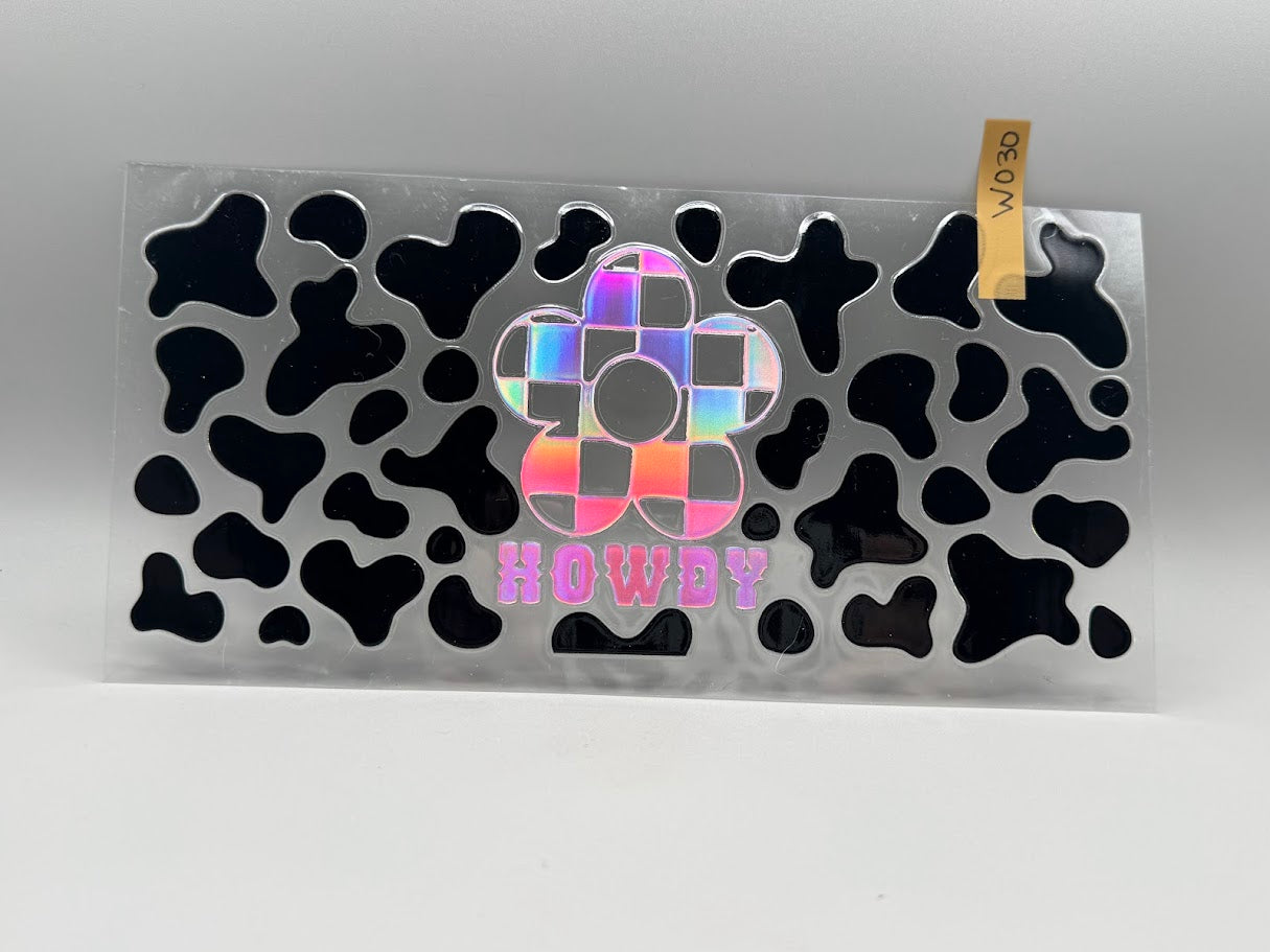 W030 Holographic howdy cow print