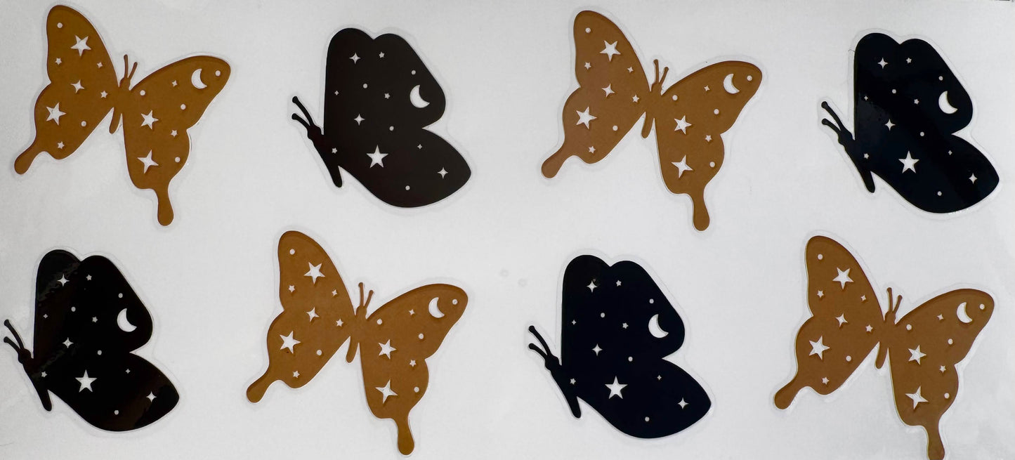 A014 Black & Gold Butterflies