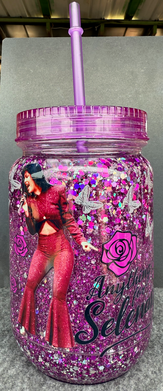 20oz Acrylic - Selena (mason jar)