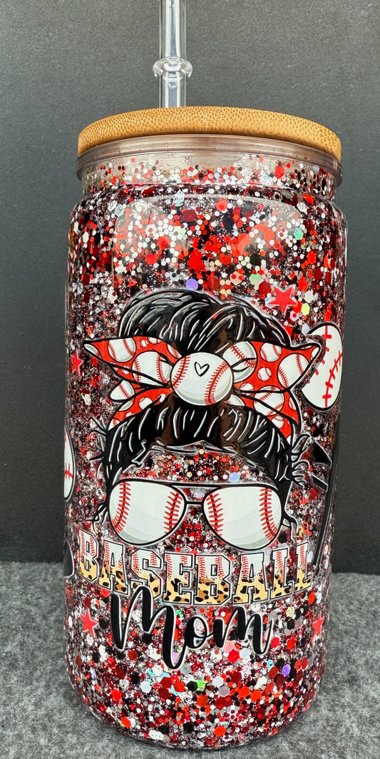 16oz Acrylic - Baseball Mom