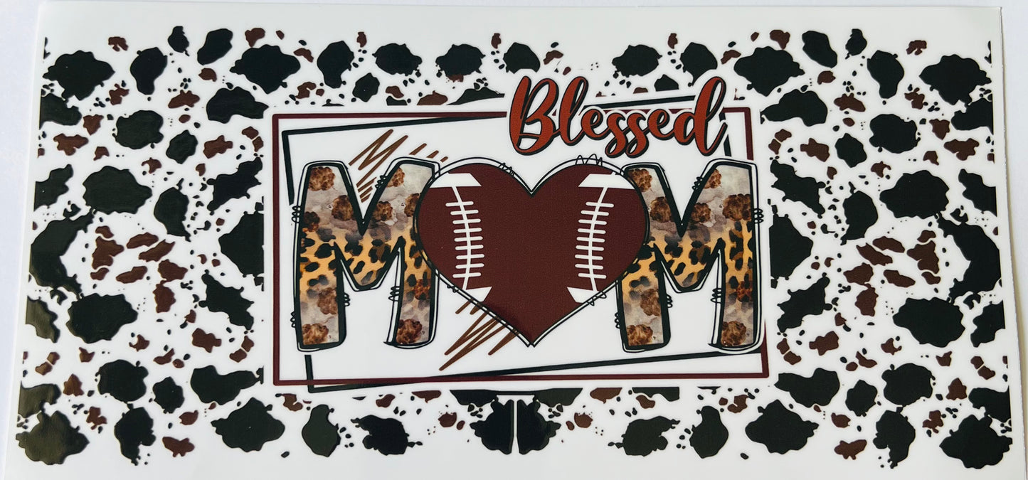 Blessed Mom cow print (football)