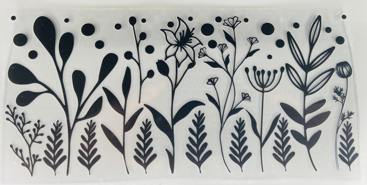 Black floral wildflowers