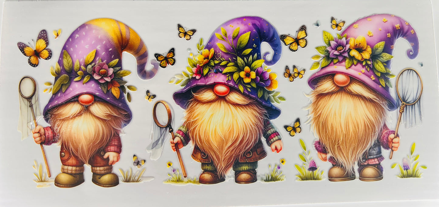 FL034 Gnomes with butterflies (purple hats)