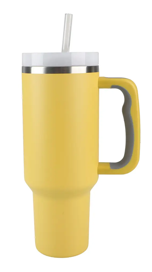 Misted Yellow 40oz Stainless Steel Tumbler
