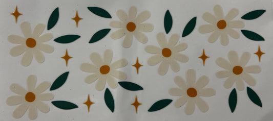White, green and gold flowers