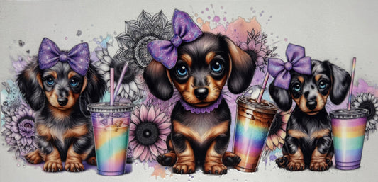 Dachshund with drinks