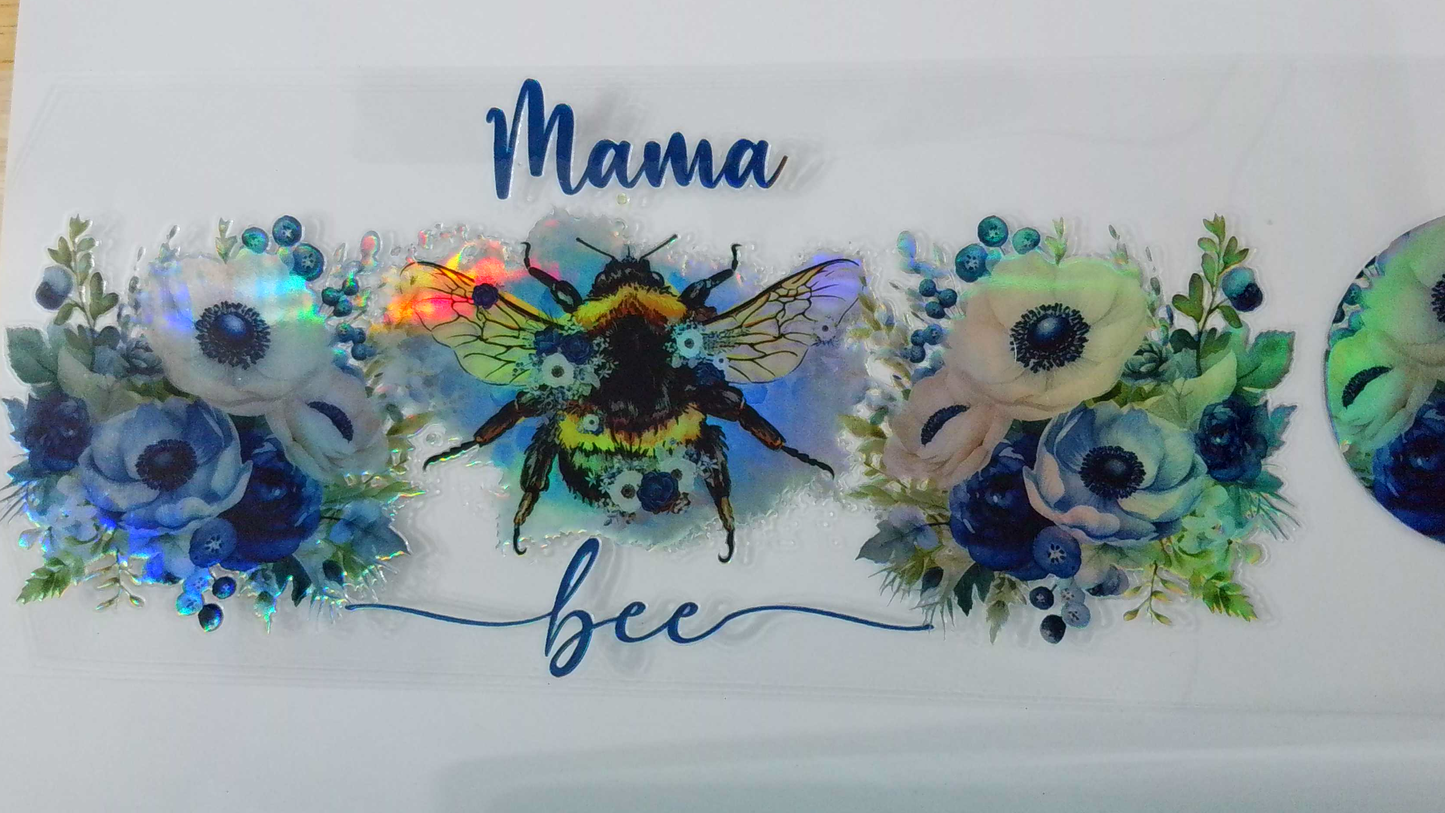 F35 Mama bee (holographic) w/ blue and white flowers