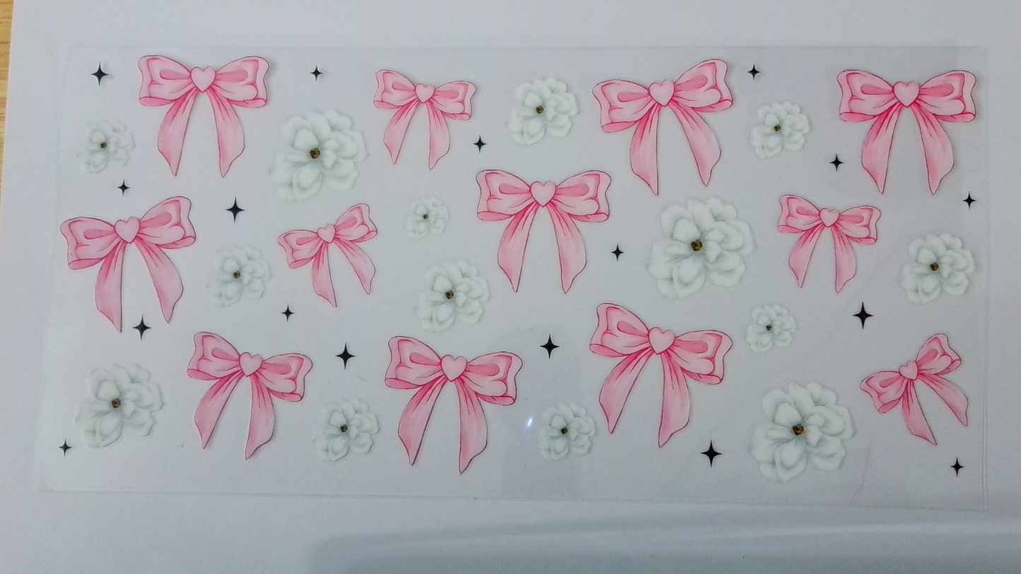 FL039 Pink Bows and White Flowers