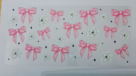 FL039 Pink Bows and White Flowers