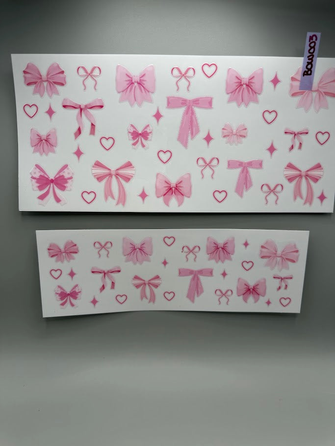 BOW003 PINK BOWS AND HEARTS