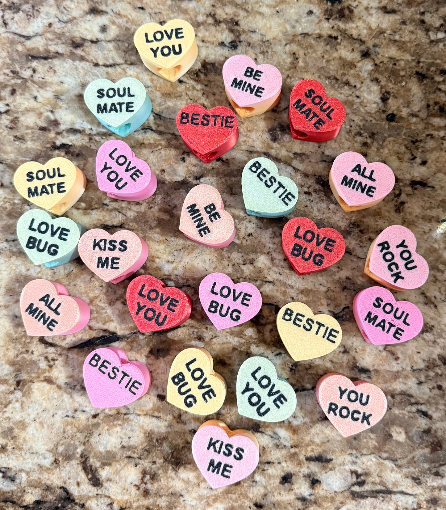 Conversation Heart Straw Toppers