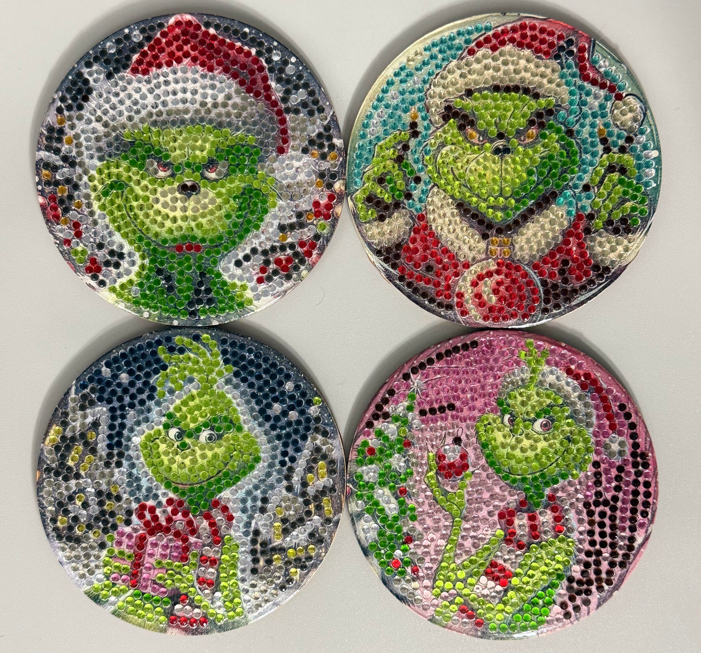 Grinch Diamond Coasters (set of 4)