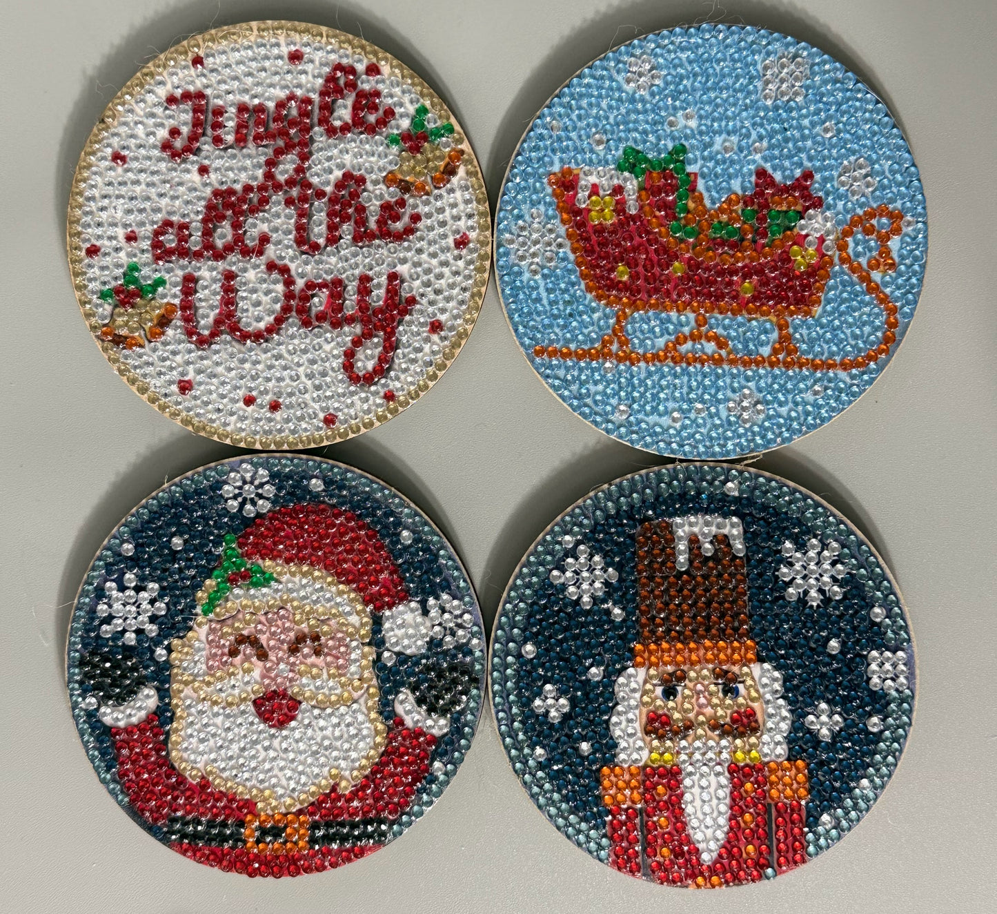 Xmas Diamond Coasters (set of 4)