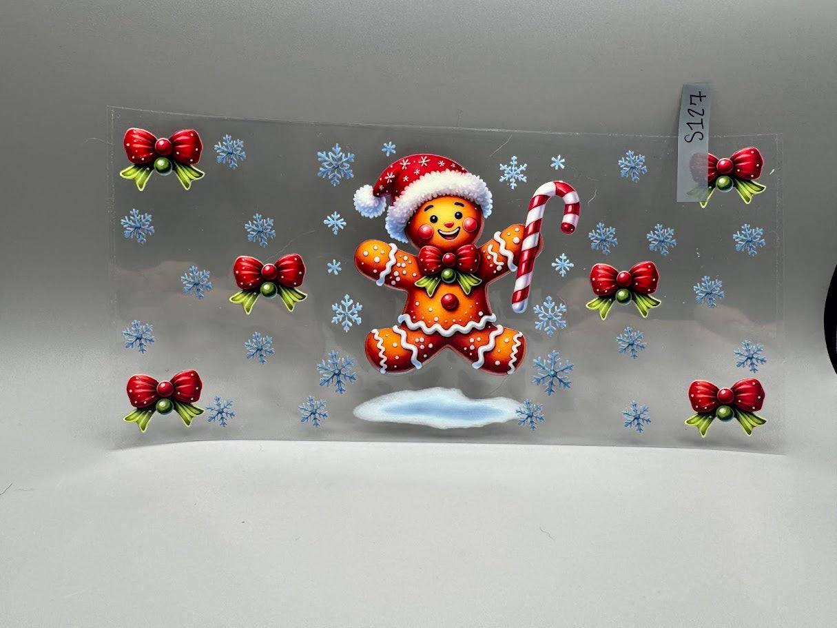 XMAS014 Gingerbread Man snow