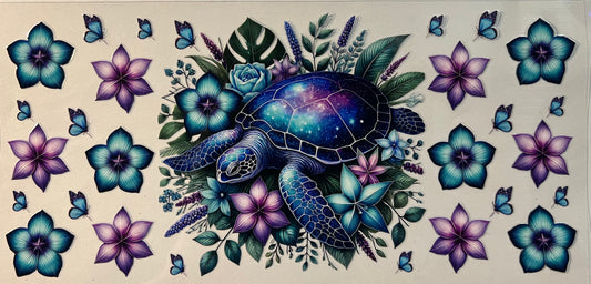 Teal and Purple Sea Turtle