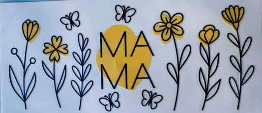 Mama- Black and Yellow Flowers