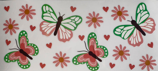 Pink and Green Butterflies