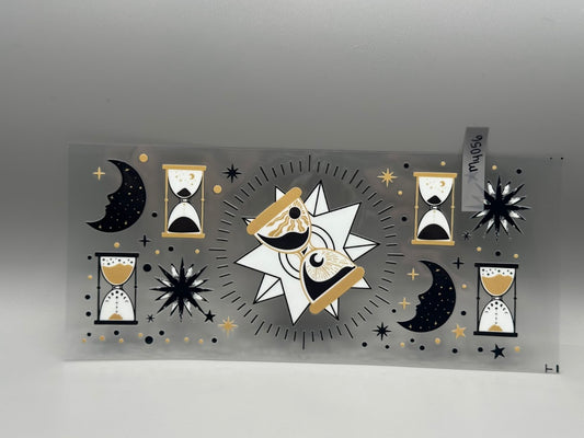 MY056 black & gold hourglass, moon