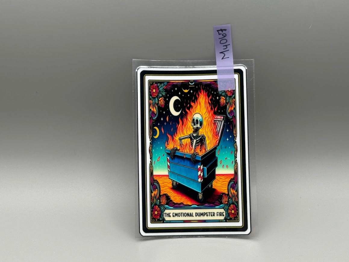 MY067 The Emotional Dumpster Fire Tarot Card