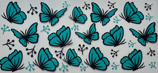 Black and Teal Butterflies
