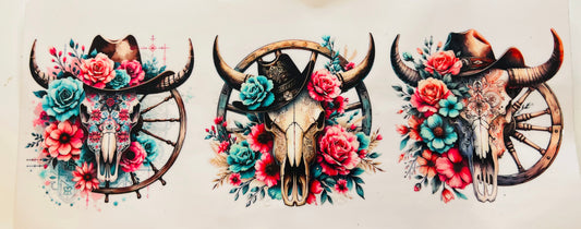Western Skull with Wheel