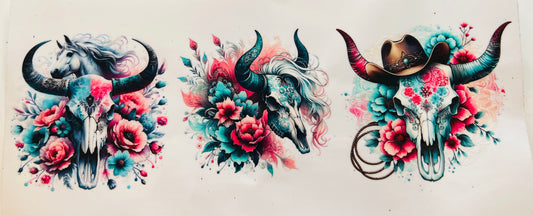 Skull and Flowers