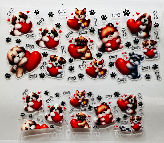 Puppies w/ hearts and bones
