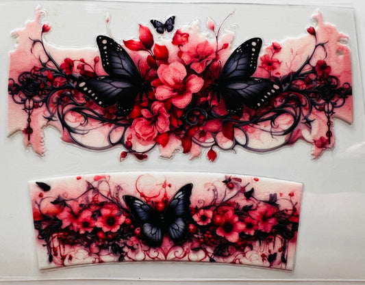 Pink floral w/ butterfies