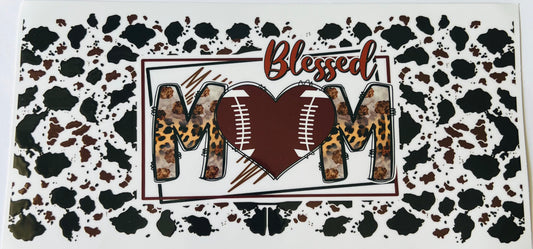 Blessed Mom cow print (football)