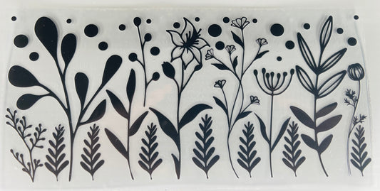 Black floral wildflowers