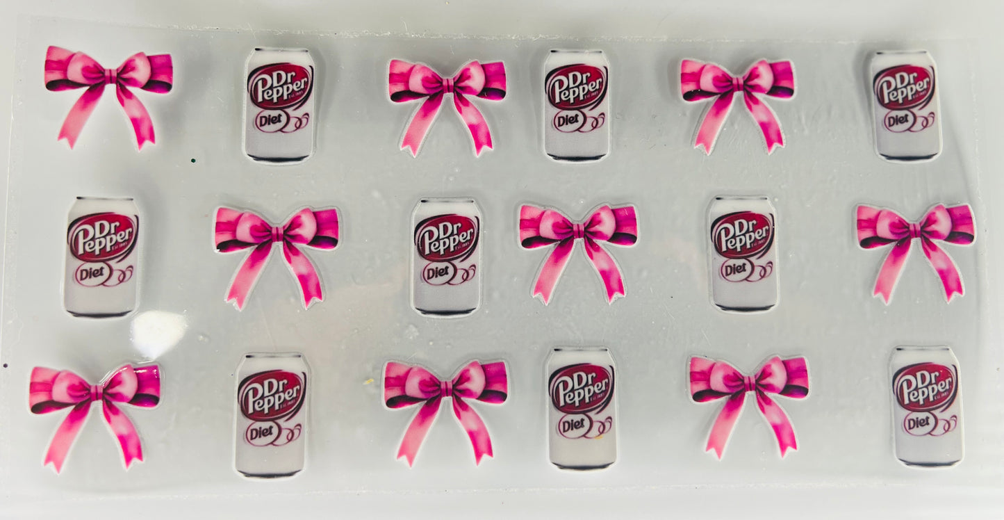 Diet Dr. Pepper w/ pink bows