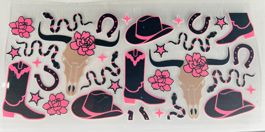 Western (pink, black, tan)