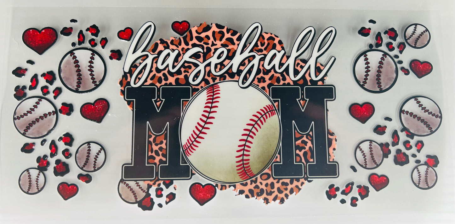 Baseball Mom (w/ red hearts)