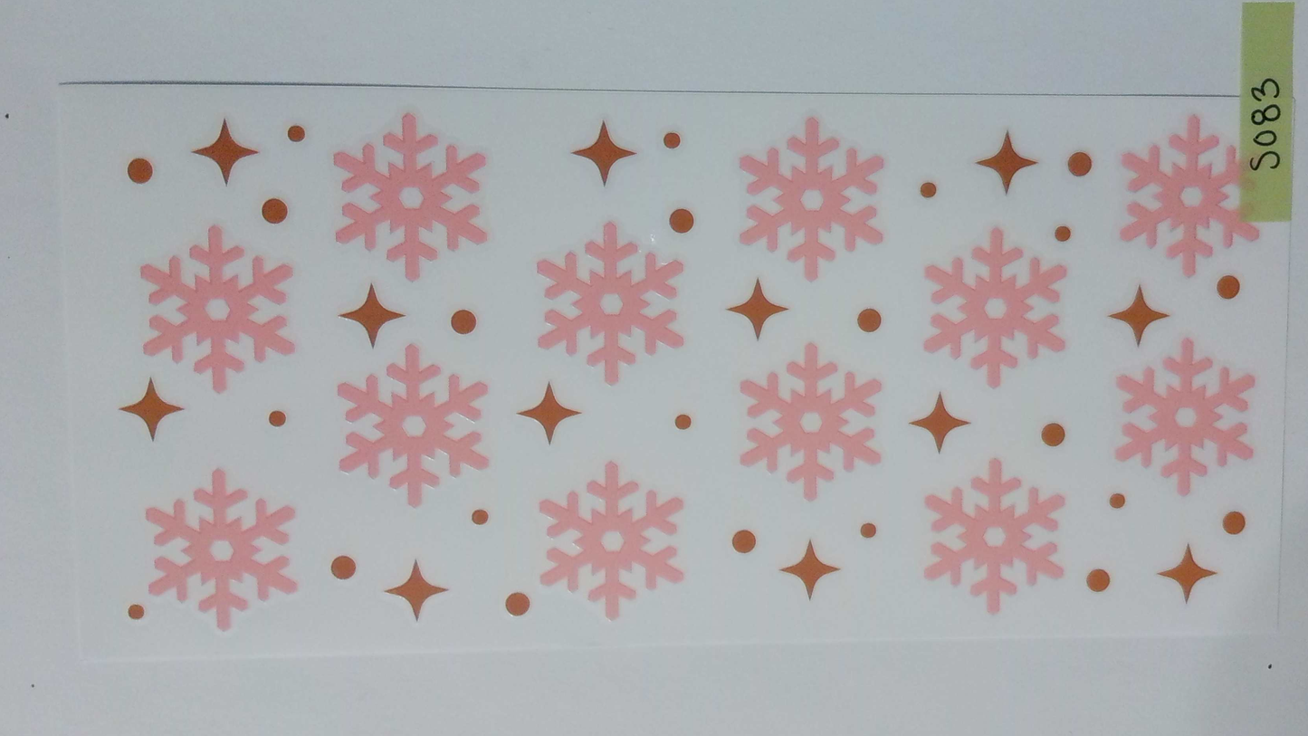 XMAS038 Pink Snowflakes