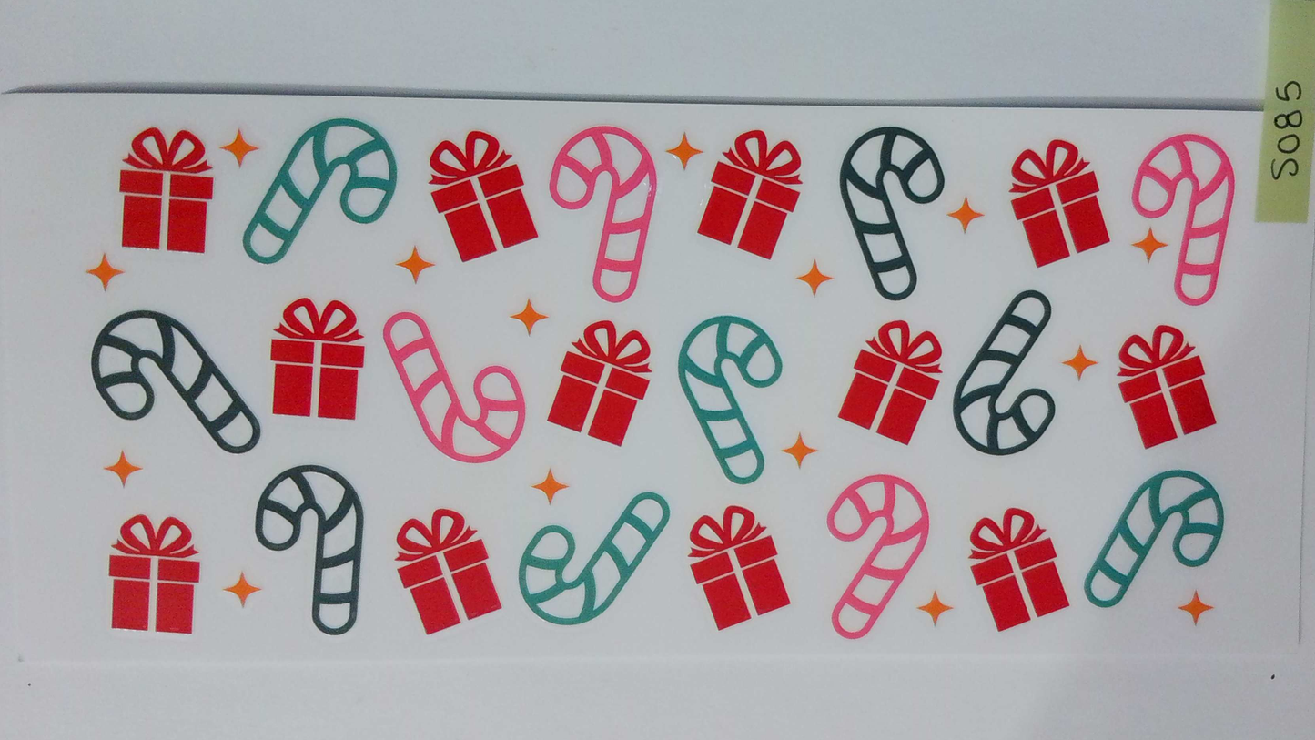 XMAS040 Candy canes and gifts