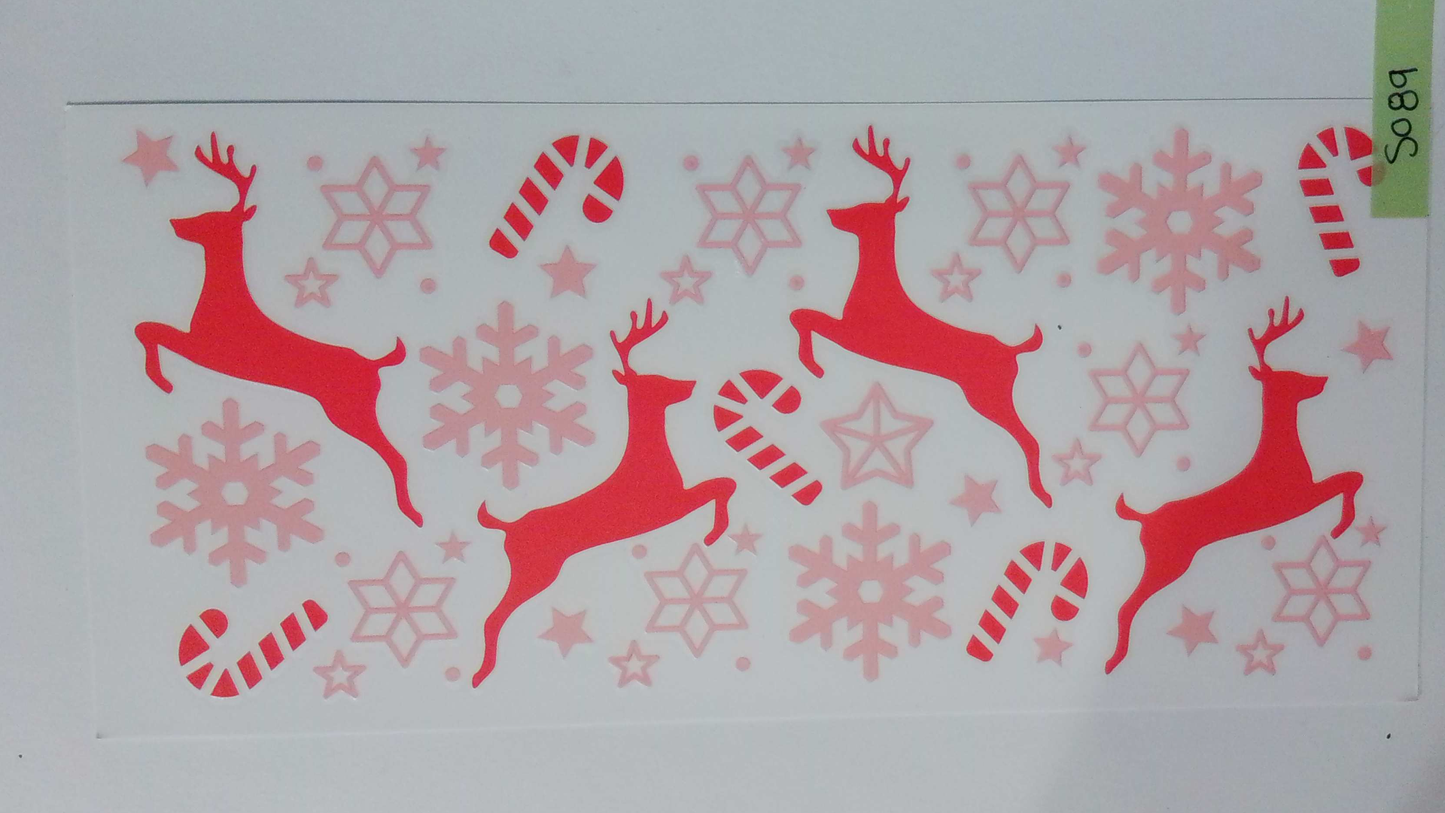 XMAS044 reindeer, candy canes and snowflakes