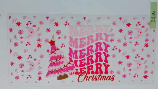 XMAS061 Pink Merry Christmas