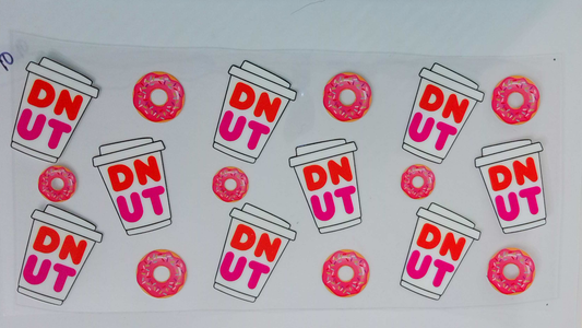 FD Dunkin to go cups w/ donut