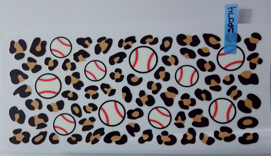 SP074 Baseball with cheetah print