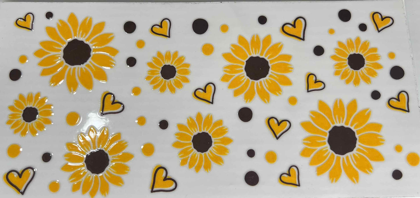 FL032 Sunflowers with hearts
